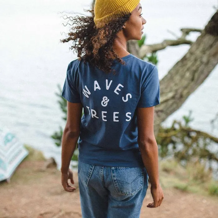 Passenger Clothing Penida Recycled Cotton TShirt Dark Denim Women Tops and TShirts