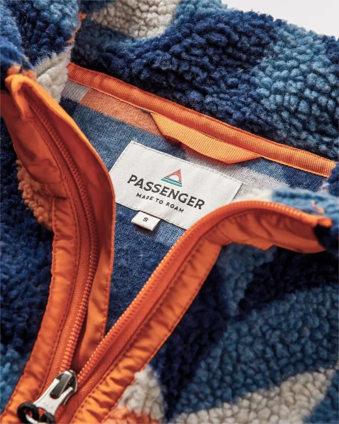 Passenger Clothing Perouse Recycled DeepPile Sherpa Fleece Homespun Dark Denim Women Fleece