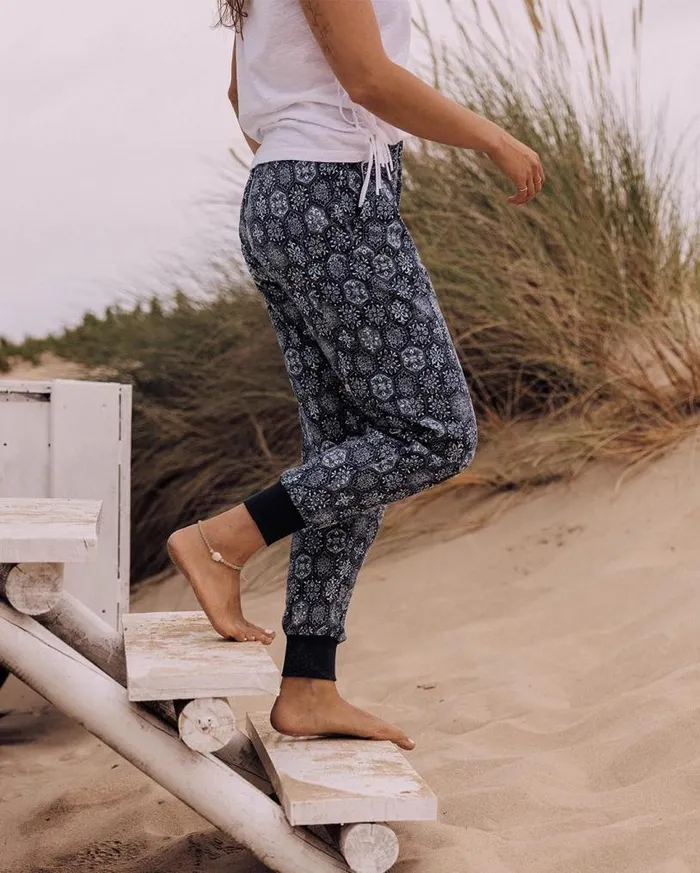 Passenger Clothing Puerto Recycled Cotton Trouser Tile Dark Denim Women Dungarees and Trousers
