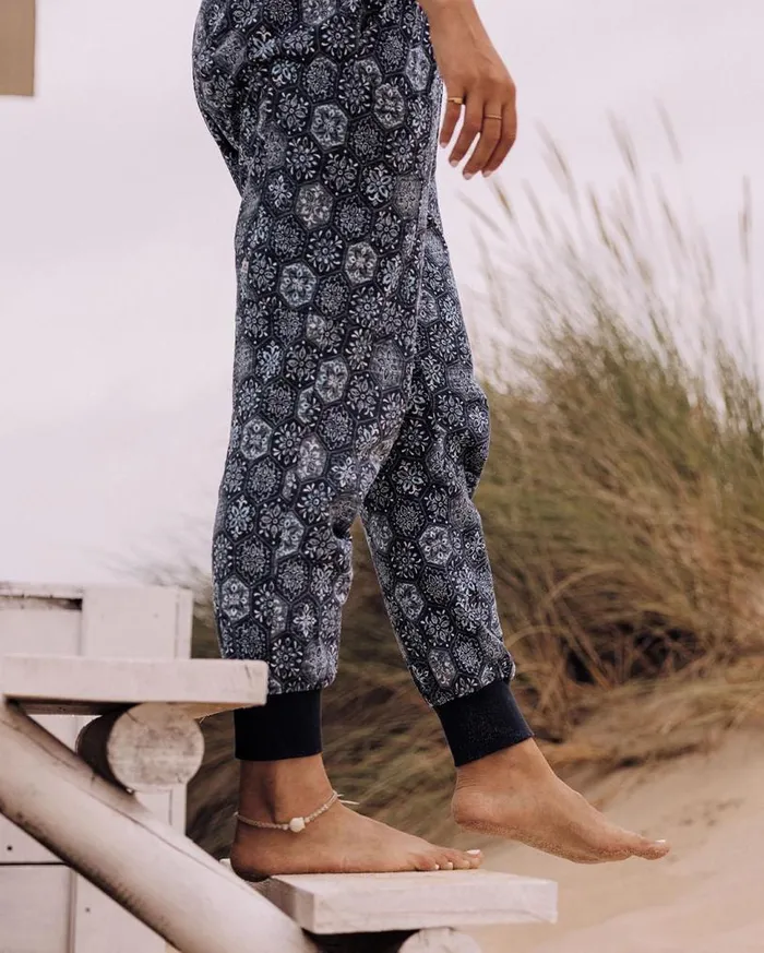 Passenger Clothing Puerto Recycled Cotton Trouser Tile Dark Denim Women Dungarees and Trousers