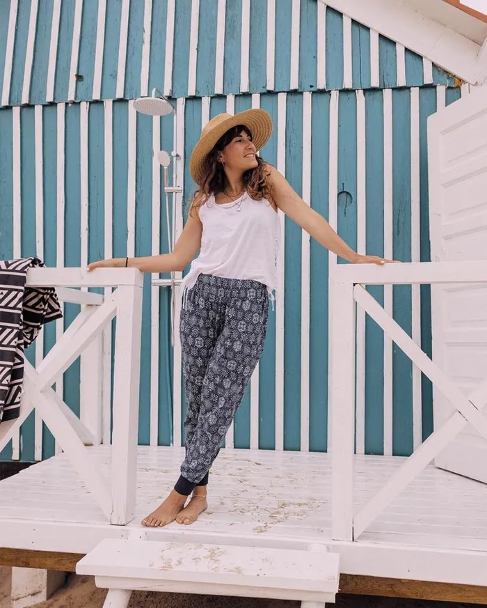 Passenger Clothing Puerto Recycled Cotton Trouser Tile Dark Denim Women Dungarees and Trousers