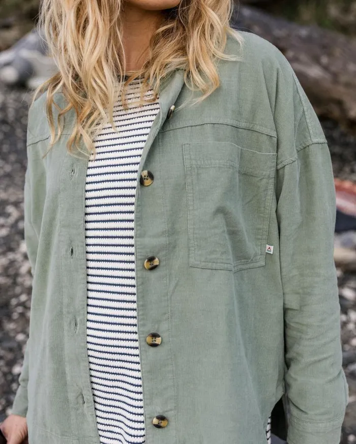Passenger Clothing Rootsy Organic Cord LS Shirt Pistachio Women Shirts