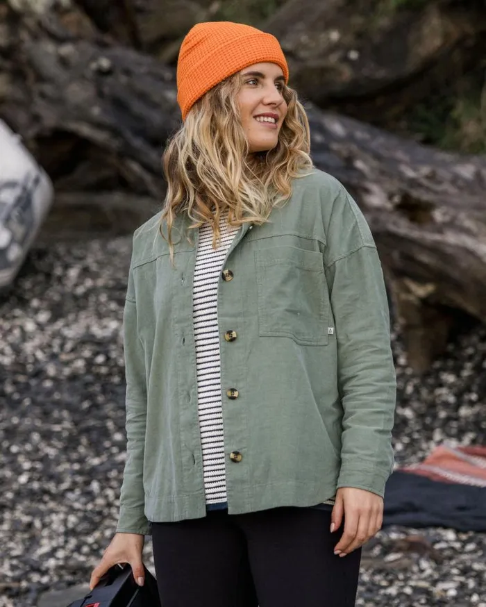 Passenger Clothing Rootsy Organic Cord LS Shirt Pistachio Women Shirts