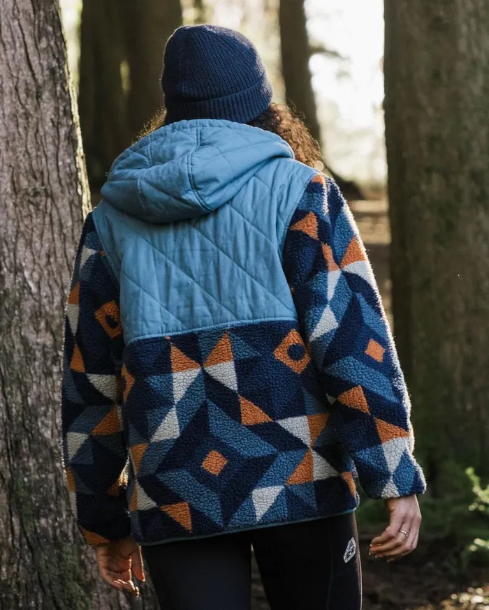 Passenger Clothing Sefton Recycled DeepPile Sherpa Fleece Homespun Dark Denim Women Fleece