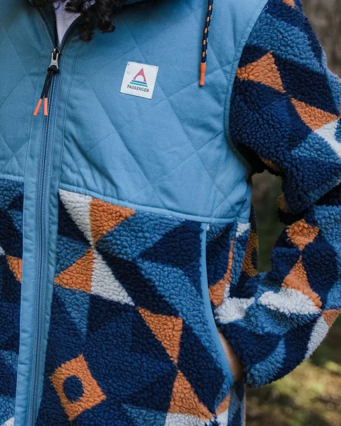 Passenger Clothing Sefton Recycled DeepPile Sherpa Fleece Homespun Dark Denim Women Fleece