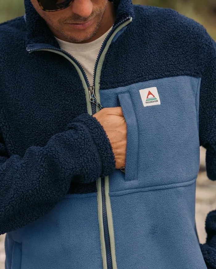 Passenger Clothing Sendero Recycled Full Zip Fleece Deep Navy Men Fleece