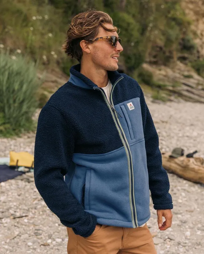 Passenger Clothing Sendero Recycled Full Zip Fleece Deep Navy Men Fleece