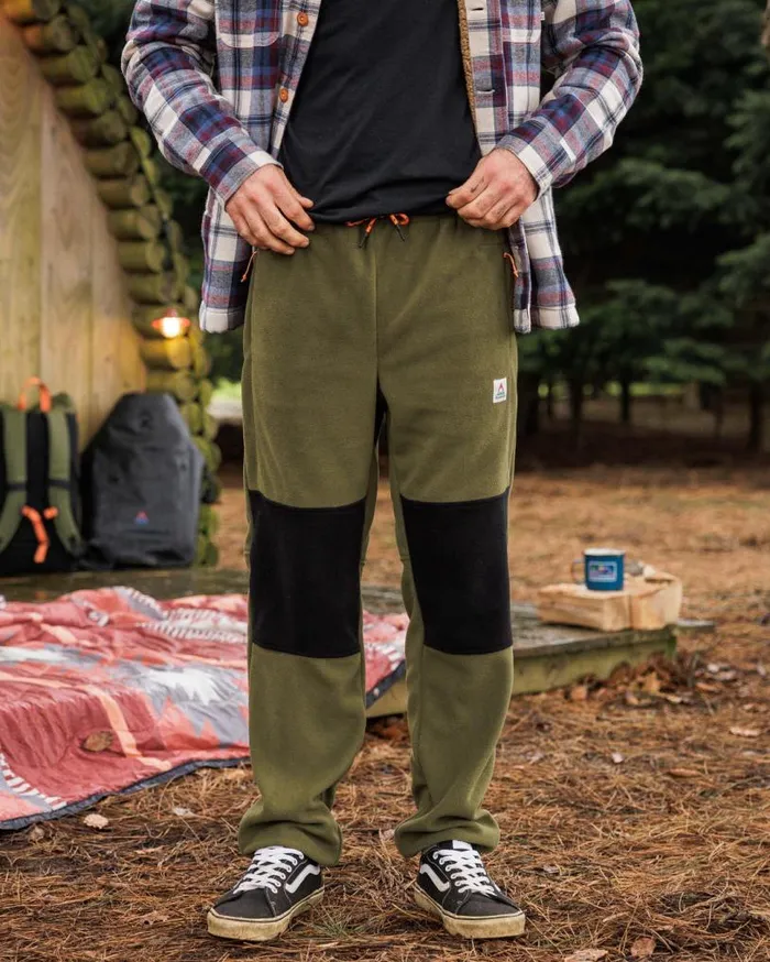 Passenger Clothing Set Off Recycled Polar Fleece Jogger True Black Khaki Men Trousers