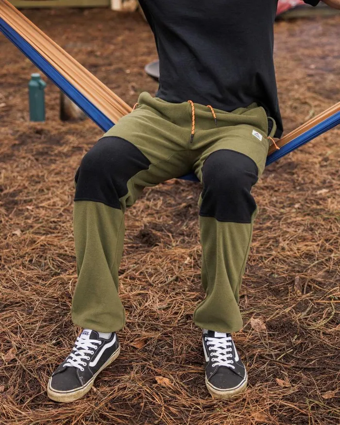 Passenger Clothing Set Off Recycled Polar Fleece Jogger True Black Khaki Men Trousers