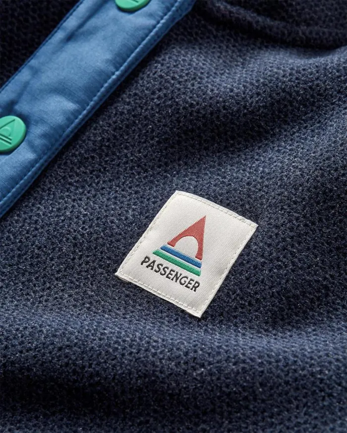 Passenger Clothing Snowdrop Pullover Recycled Polartec Fleece Lilac Deep Navy Women Activewear