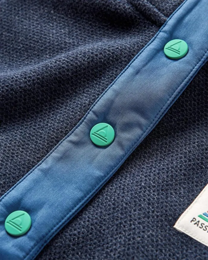 Passenger Clothing Snowdrop Pullover Recycled Polartec Fleece Lilac Deep Navy Women Activewear