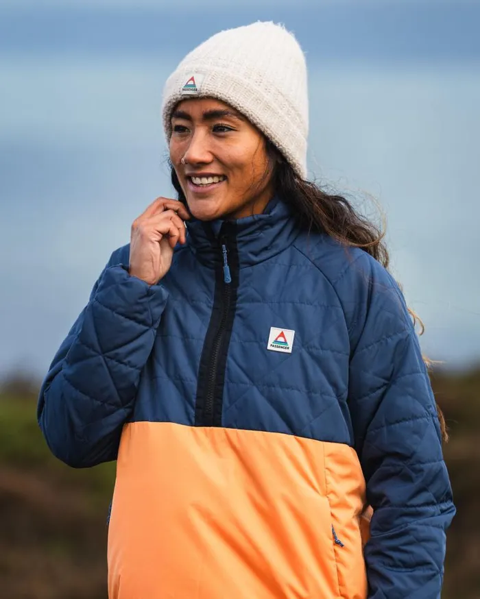 Passenger Clothing Trace Recycled Thermore Insulated Smock Dark Denim Apricot Women Activewear