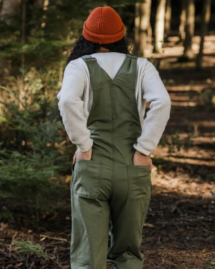 Passenger Clothing Vantage Organic Dungaree Khaki WomenMen Dungarees and Trousers