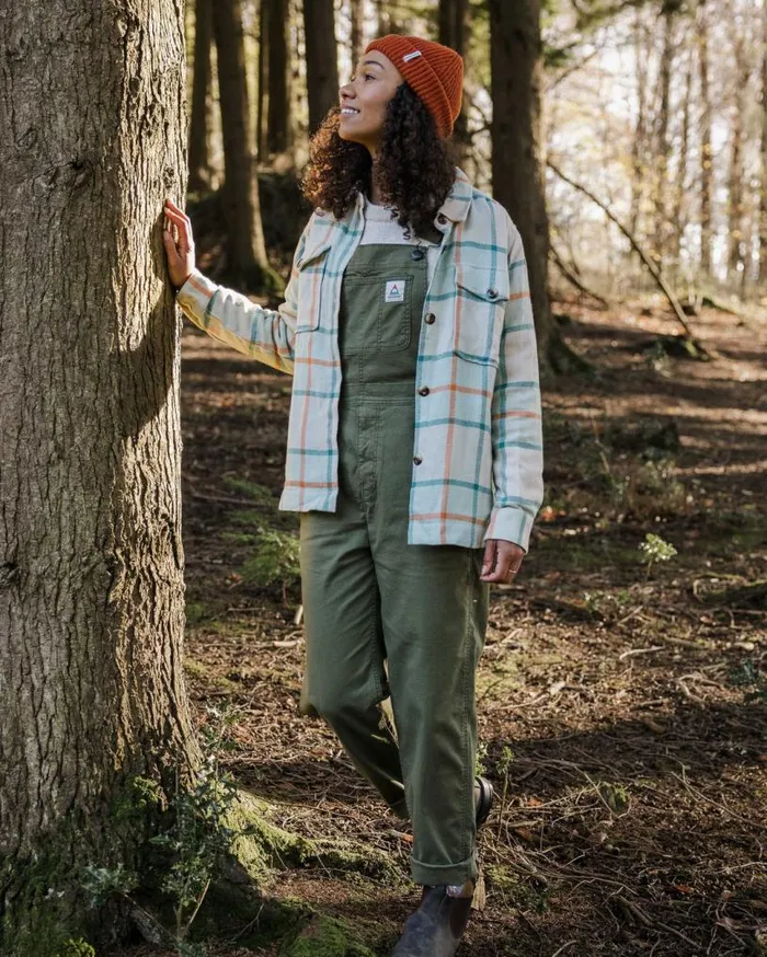 Passenger Clothing Vantage Organic Dungaree Khaki WomenMen Dungarees and Trousers