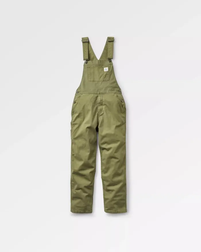 Passenger Clothing Vantage Organic Dungaree Khaki WomenMen Dungarees and Trousers