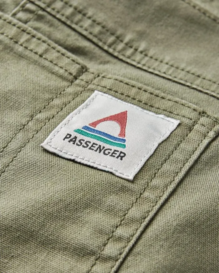 Passenger Clothing Vantage Organic Dungaree Khaki WomenMen Dungarees and Trousers