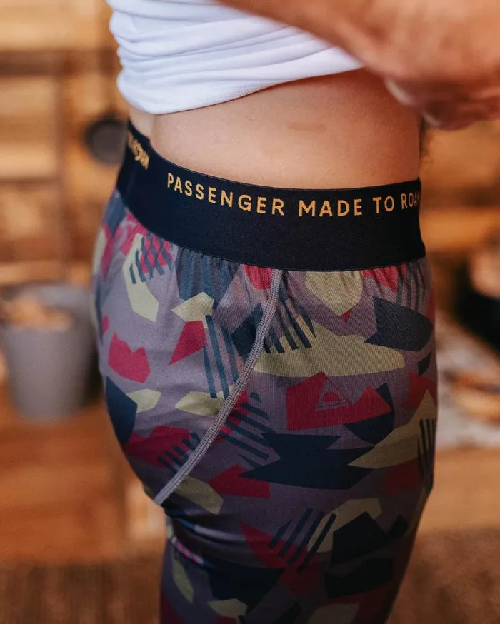 Passenger Clothing Venture Recycled Base Layer Legging Charcoal Camo Pattern Men Activewear