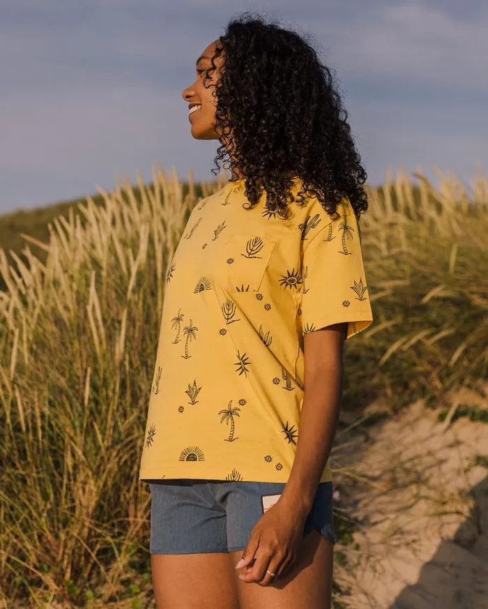 Passenger Clothing Yerba Recycled Cotton TShirt Ochre Yellow Women Tops and TShirts
