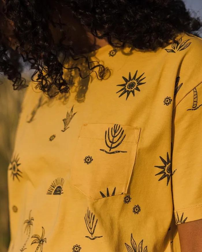 Passenger Clothing Yerba Recycled Cotton TShirt Ochre Yellow Women Tops and TShirts