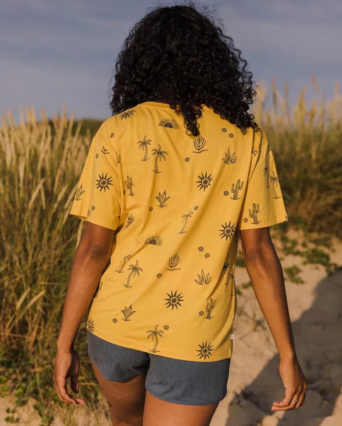 Passenger Clothing Yerba Recycled Cotton TShirt Ochre Yellow Women Tops and TShirts