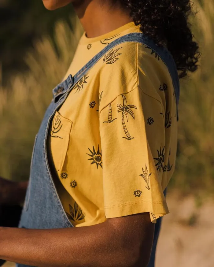 Passenger Clothing Yerba Recycled Cotton TShirt Ochre Yellow Women Tops and TShirts