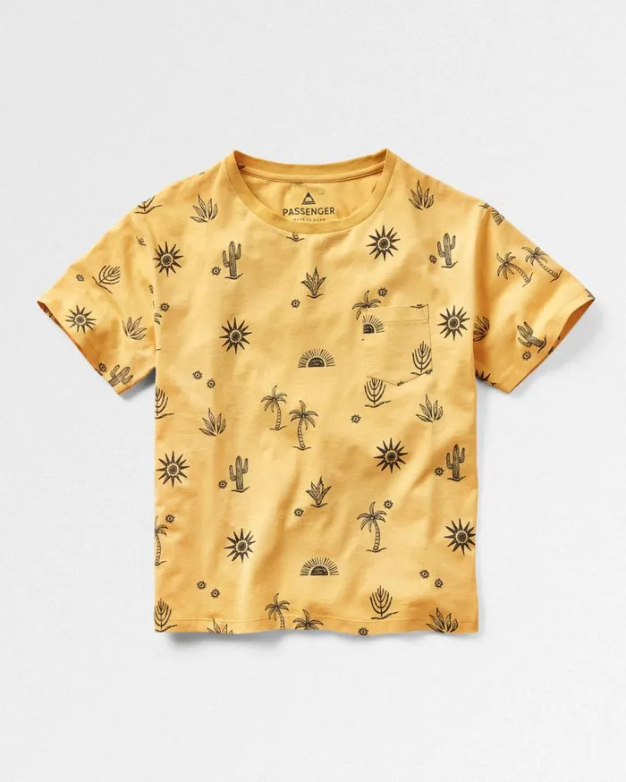 Passenger Clothing Yerba Recycled Cotton TShirt Ochre Yellow Women Tops and TShirts