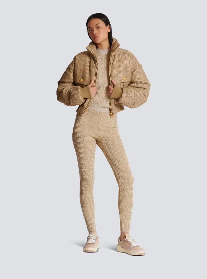 PB Labyrinth Knit Top Beige Women Balmain Tops And Shirts