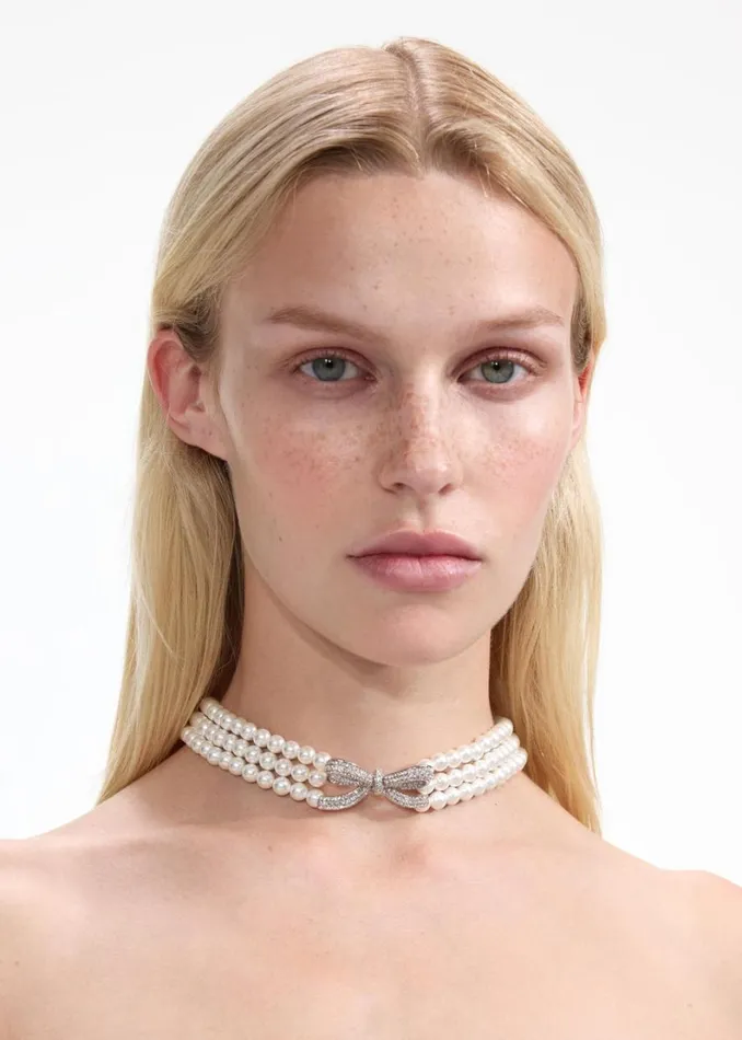 Pearl Bow Choker Women Self Portrait Jewellery
