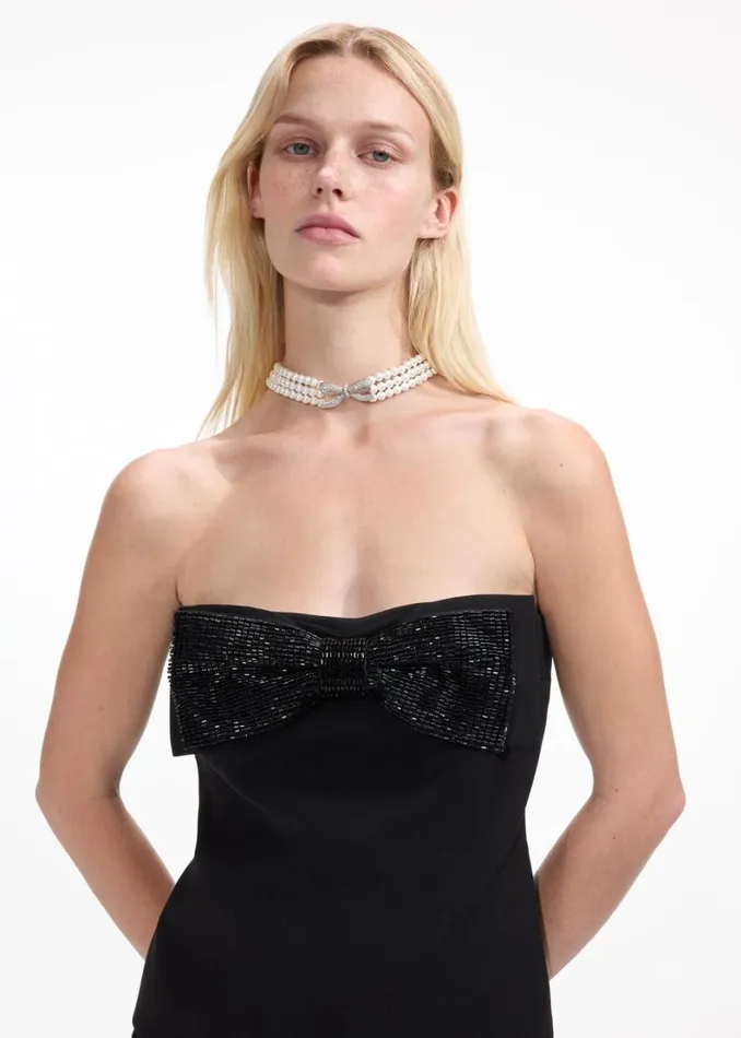 Pearl Bow Choker Women Self Portrait Jewellery Pearl Bow Choker Women Self Portrait Jewellery