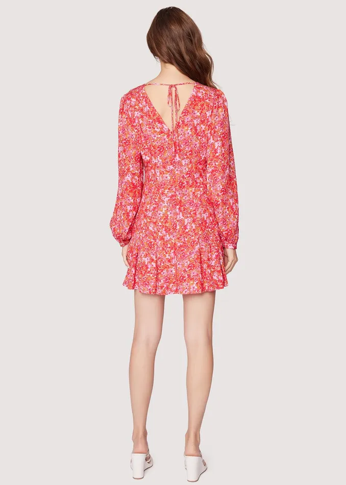 Petal Patch Long Sleeve Mini Dress Pinkfloral Women Lost Wander Dresses