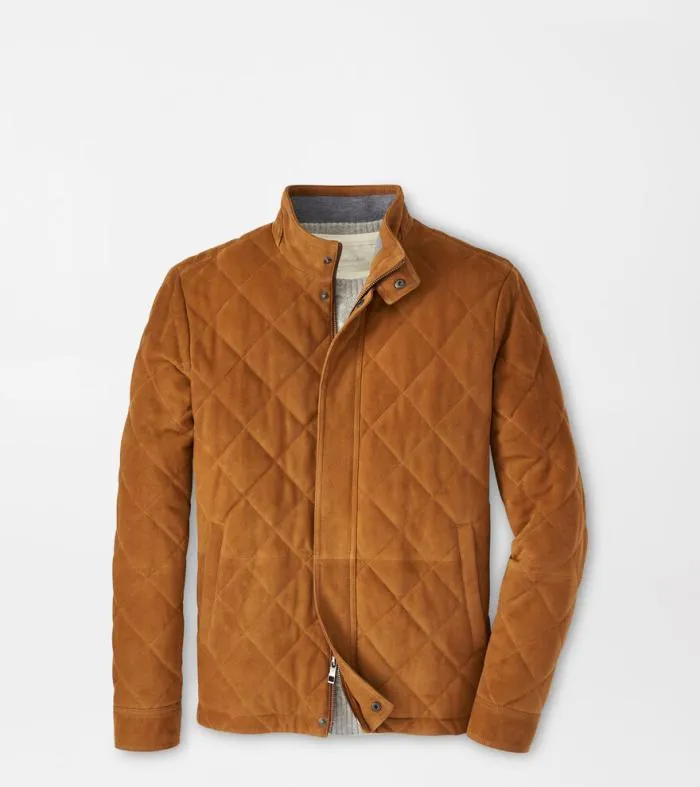 Peter Millar Jackets 038 Coats Men Suede Norfolk Quilted Bomber
