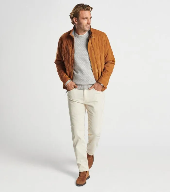 Peter Millar Jackets 038 Coats Men Suede Norfolk Quilted Bomber