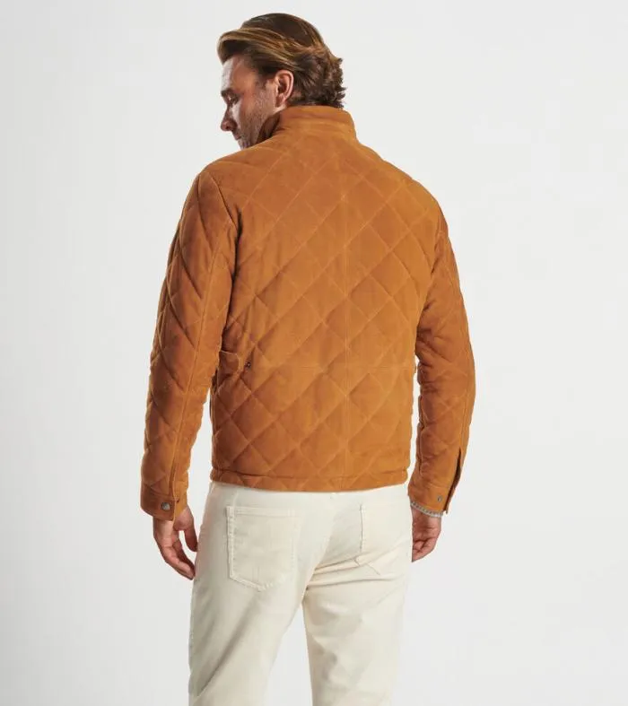 Peter Millar Jackets 038 Coats Men Suede Norfolk Quilted Bomber