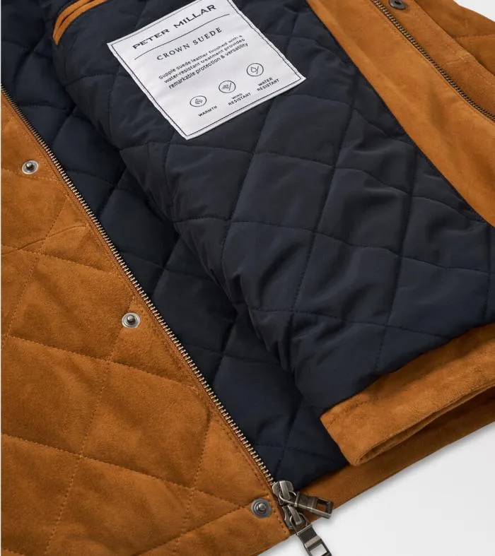 Peter Millar Jackets 038 Coats Men Suede Norfolk Quilted Bomber