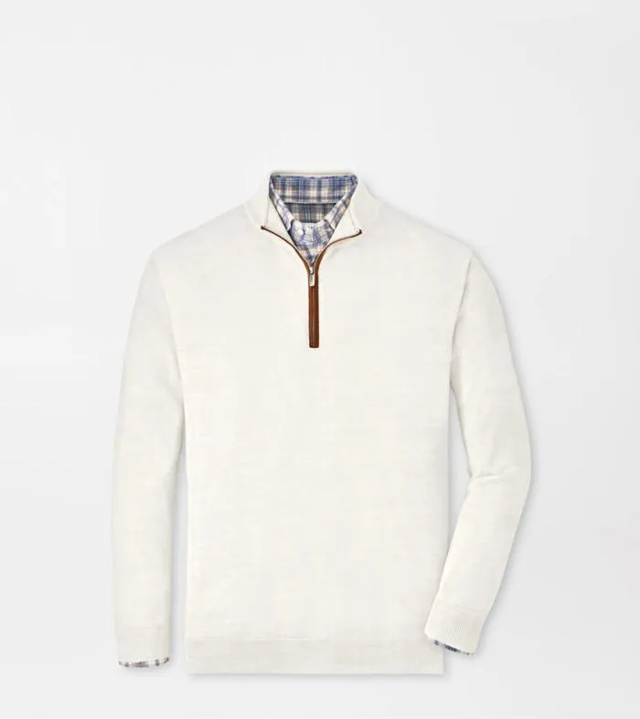Peter Millar Sweaters Men Autumn Crest Suede Trim QuarterZip