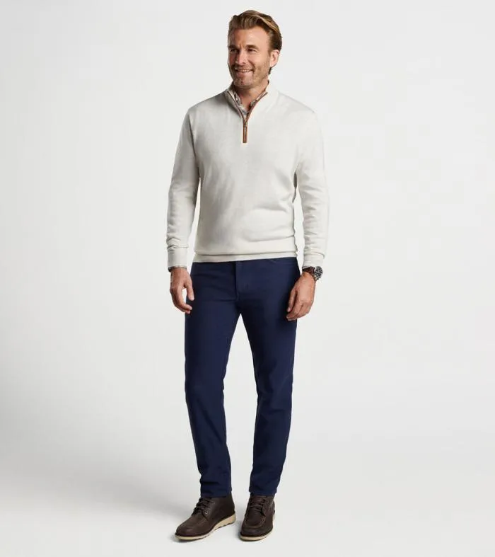Peter Millar Sweaters Men Autumn Crest Suede Trim QuarterZip