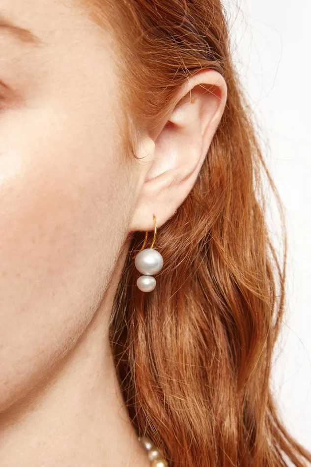 Phoebe Drop Earrings Grey Pearl Women Chan Luu Earrings
