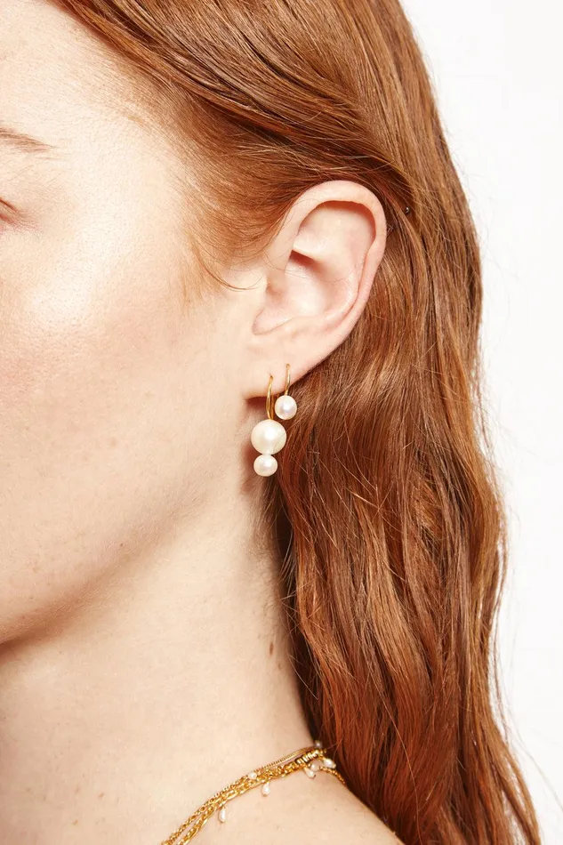 Phoebe Drop Earrings White Pearl Women Chan Luu Earrings
