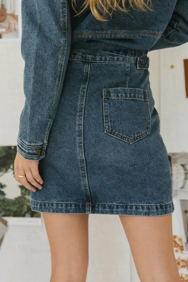 Phoenix Denim Skirt Medium Wash Women Bohme Skirts