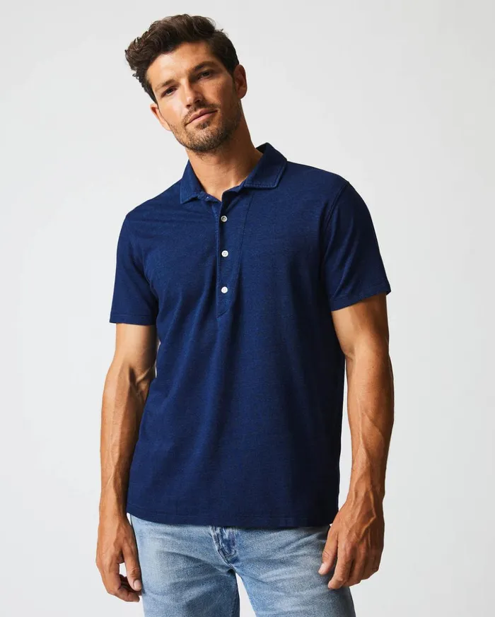Polos Tees and Henleys Men Billy Reid Indigo Polo Dark Indigo