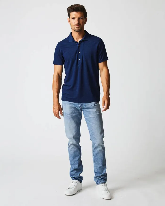 Polos Tees and Henleys Men Billy Reid Indigo Polo Dark Indigo