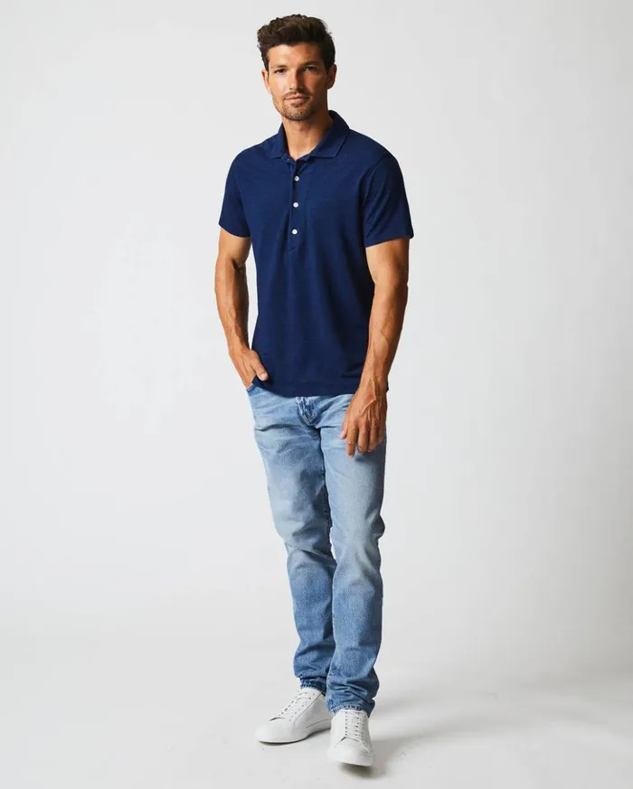 Polos Tees and Henleys Men Billy Reid Indigo Polo Dark Indigo