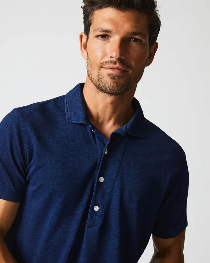 Polos Tees and Henleys Men Billy Reid Indigo Polo Dark Indigo