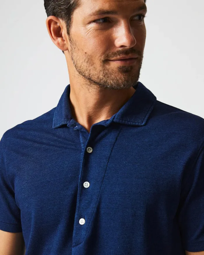 Polos Tees and Henleys Men Billy Reid Indigo Polo Dark Indigo