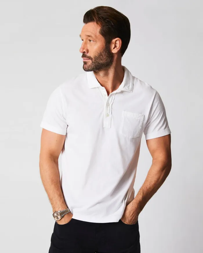 Polos Tees and Henleys Men Billy Reid Pensacola Polo White