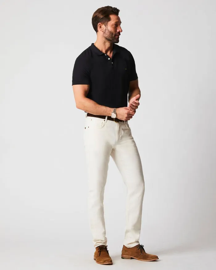 Polos Tees and Henleys Men Billy Reid Pique Polo Black