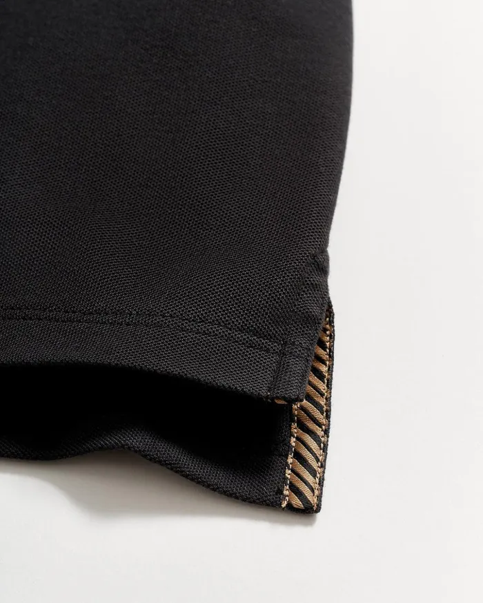 Polos Tees and Henleys Men Billy Reid Pique Polo Black