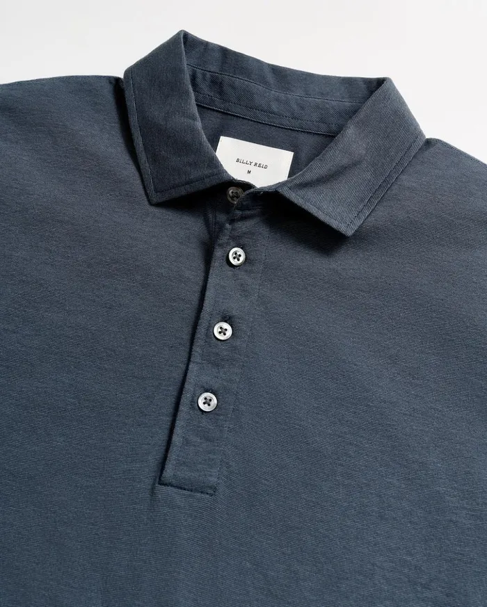 Polos Tees and Henleys Men Billy Reid Stripe Pensacola Polo Navy