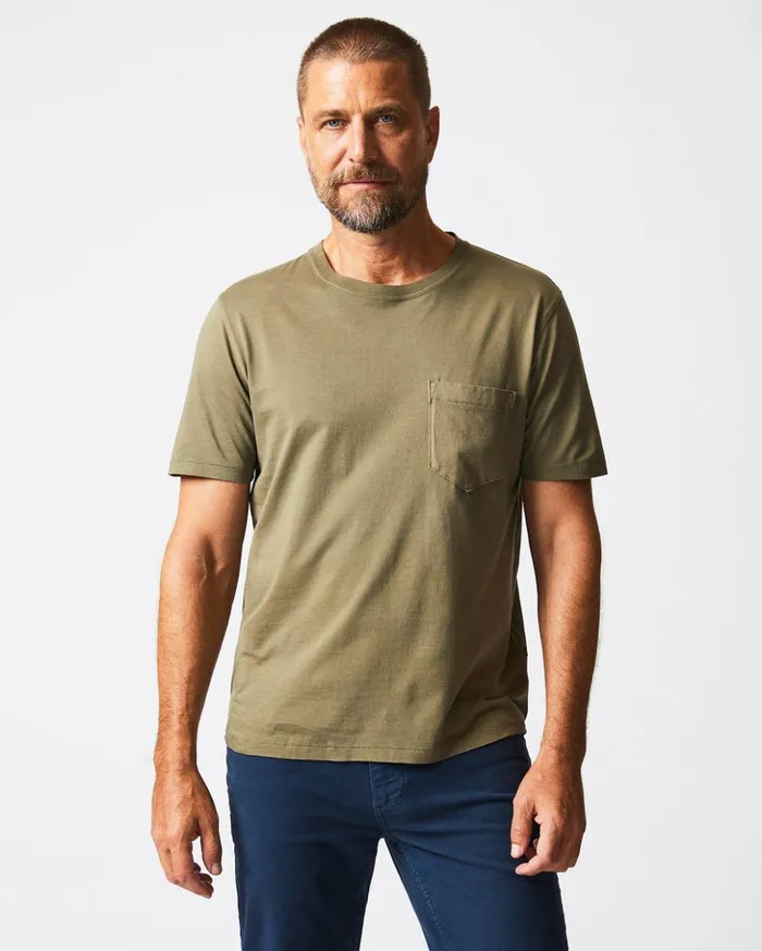 Polos Tees and Henleys Men Billy Reid Washed Tee Moss