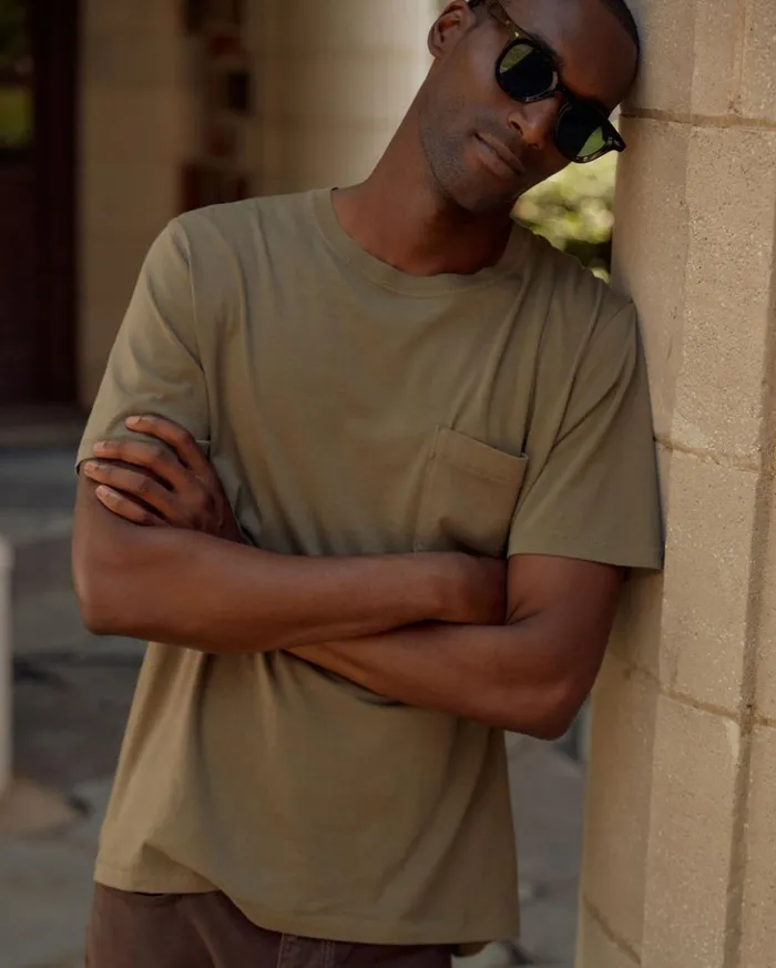 Polos Tees and Henleys Men Billy Reid Washed Tee Moss